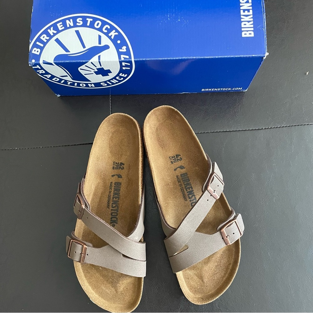 Birkenstock Brown and Gray Sandals
